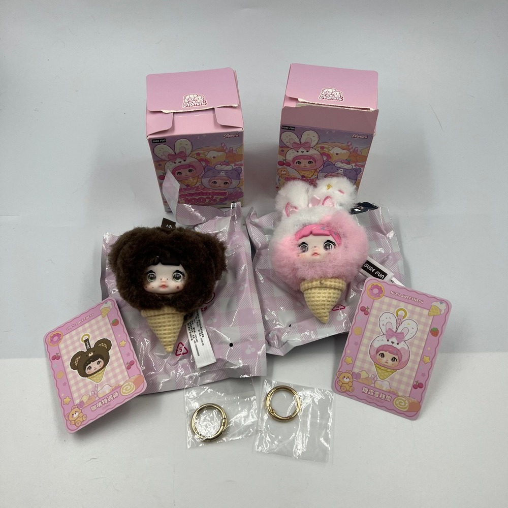 Sure Fun Nommi 100% Sweetness Series Plush Pendants Barista & Frosty Gelato Lot